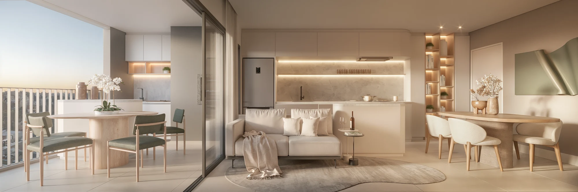 70,86 m² · Living integrado