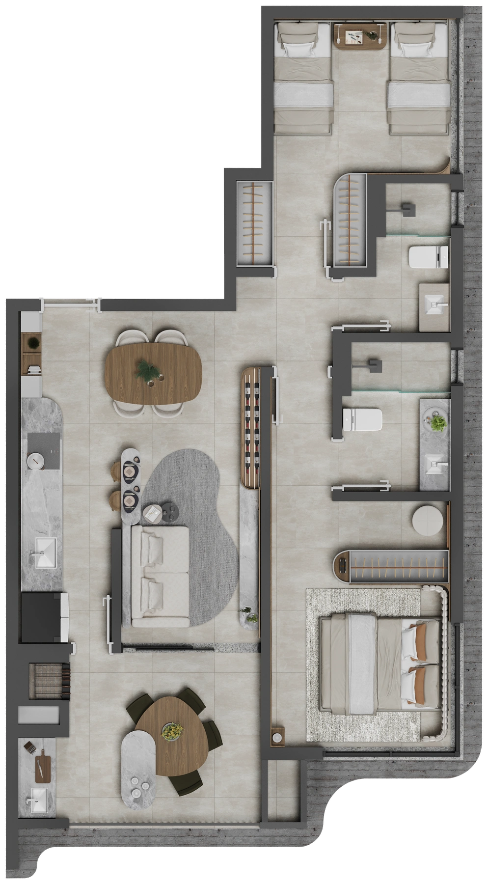 70,86 m² · Planta humanizada
