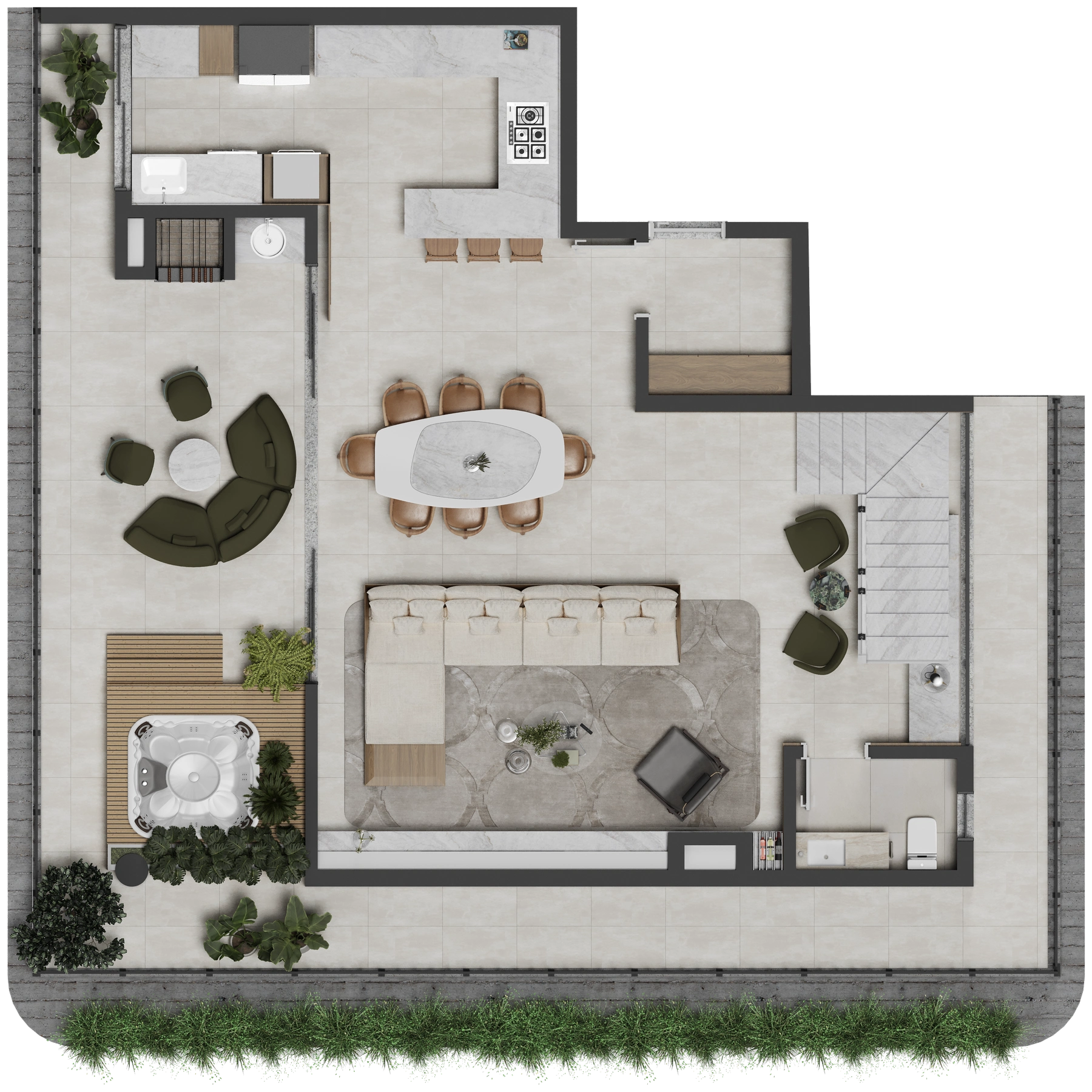 208,78 m² · Pavimento inferior