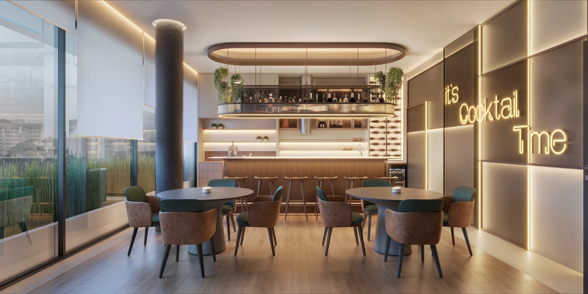 Pub room · perspectiva ilustrativa