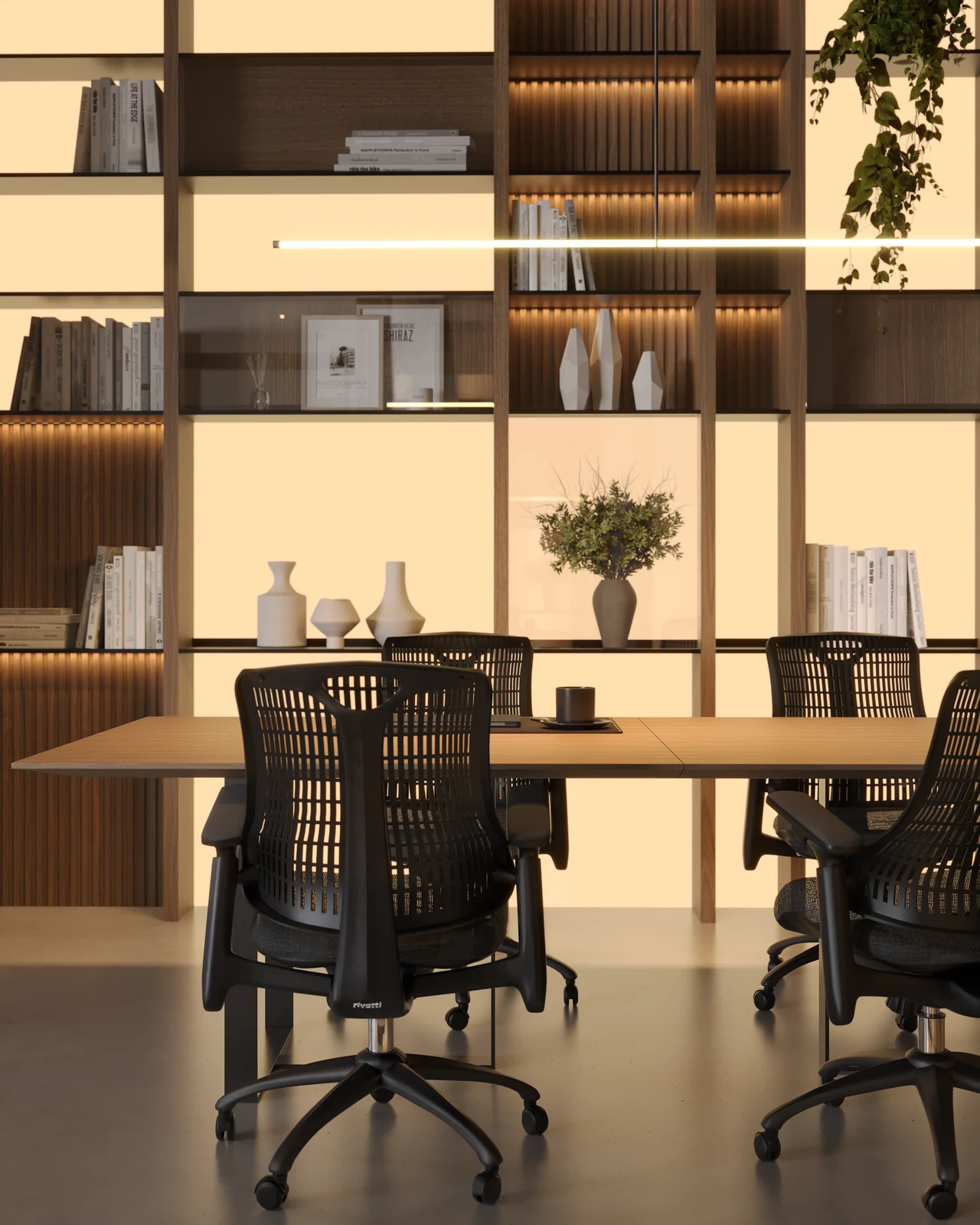 Sala de reuniões · perspectiva ilustrativa